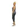 Posh By V Rhinestone Mesh Bodycon Sleeveless Dress Size L Midi See Through New
