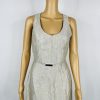 Hugo Boss Linen Dress Size 6 Beige Sleeveless Belted Dress Timeless