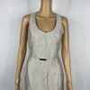 Hugo Boss Linen Dress Size 6 Beige Sleeveless Belted Dress Timeless