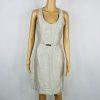 Hugo Boss Linen Dress Size 6 Beige Sleeveless Belted Dress Timeless