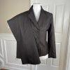 KASPER Women 2PC Chocolate Brown Striped Single Breasted Pant Suit Size 8P