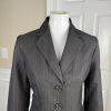 10-145.jpg KASPER Women 2PC Chocolate Brown Striped Single Breasted Pant Suit Size 8P