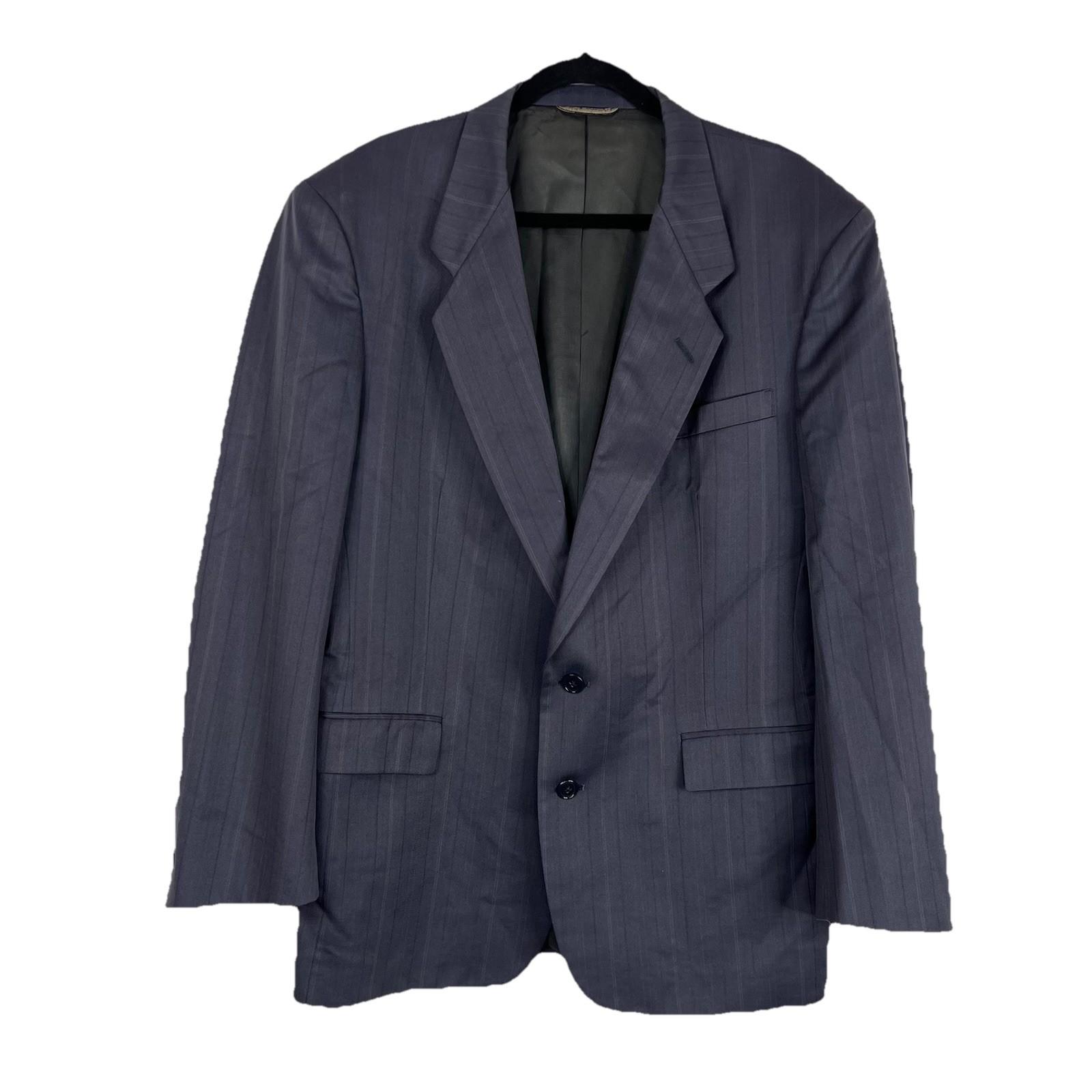 Christian Dior Vintage Men Blazer Size 44R Gray Stripe 2 Button Timeless Preppy