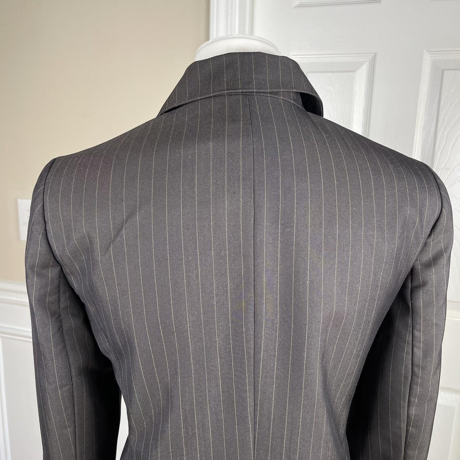 KASPER Women 2PC Chocolate Brown Striped Single Breasted Pant Suit Size 8P