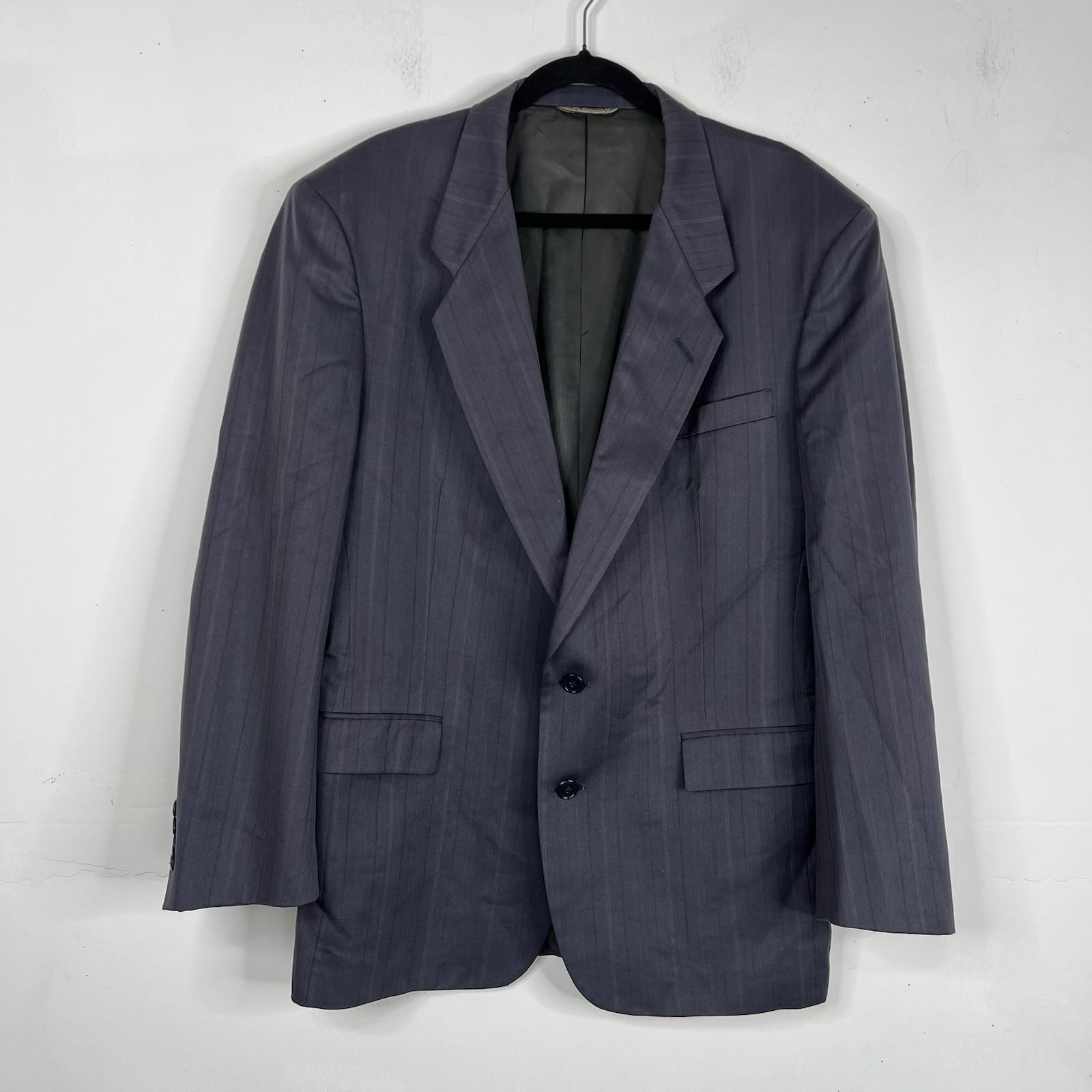 Christian Dior Vintage Men Blazer Size 44R Gray Stripe 2 Button Timeless Preppy