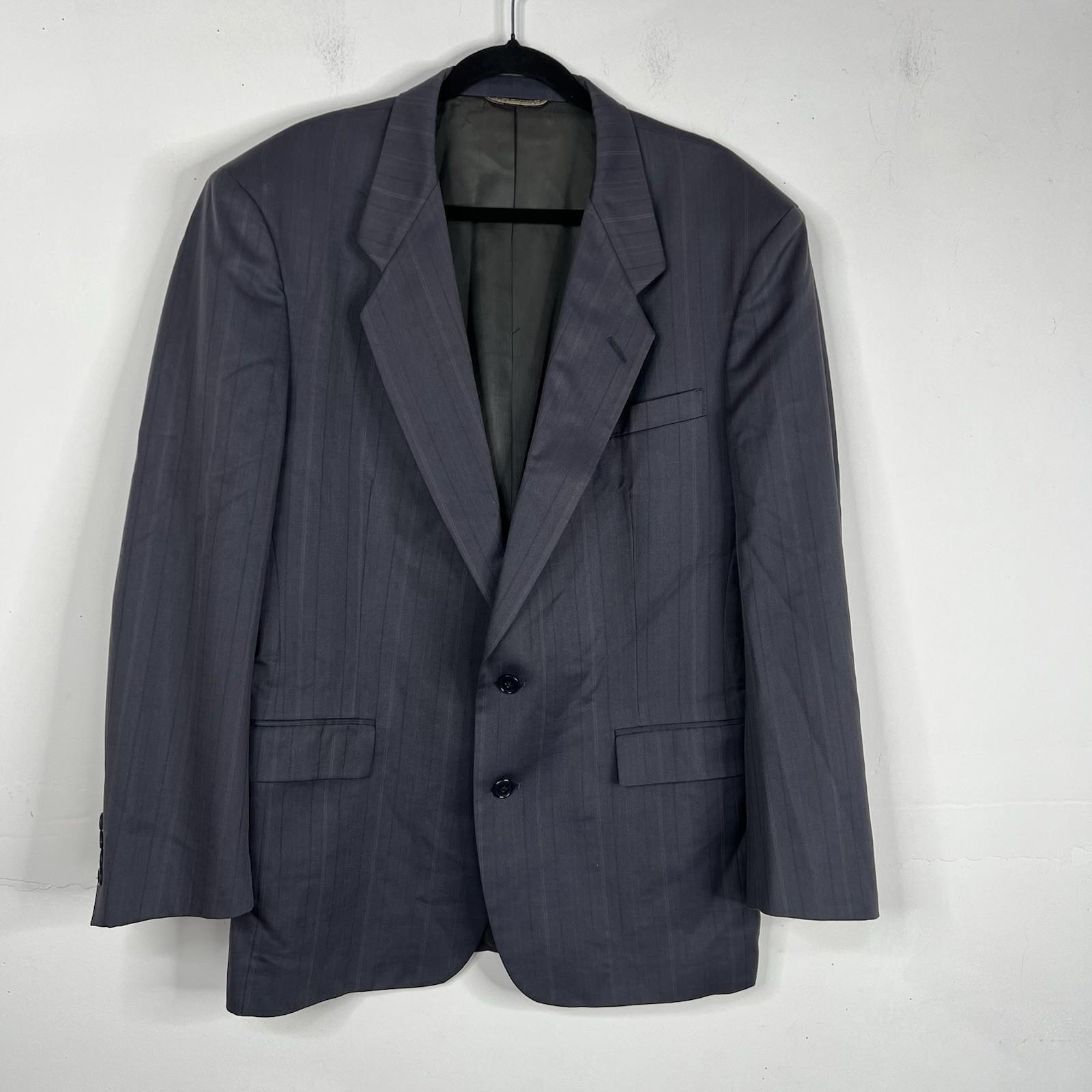 Christian Dior Vintage Men Blazer Size 44R Gray Stripe 2 Button Timeless Preppy