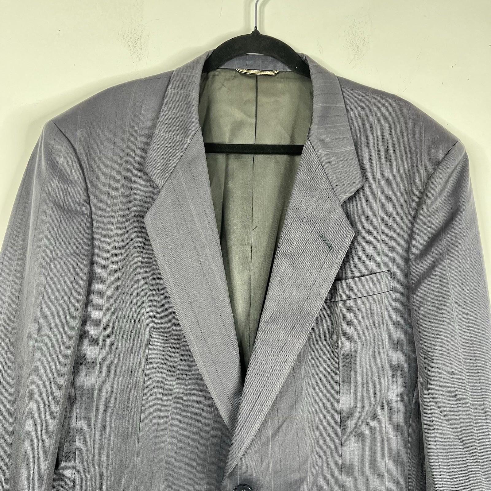 Christian Dior Vintage Men Blazer Size 44R Gray Stripe 2 Button Timeless Preppy