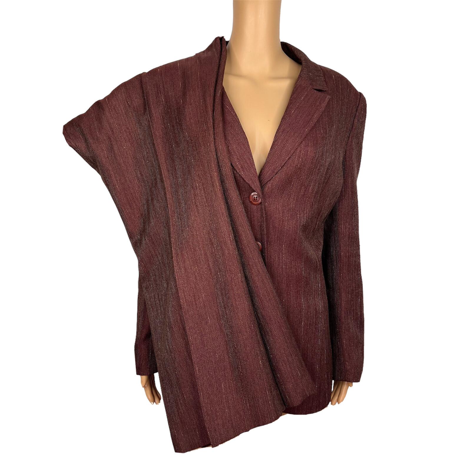LE SUIT 2PC Burgundy Polyester Mismatch Career Pant ( Size 14) Suit( Size 16)