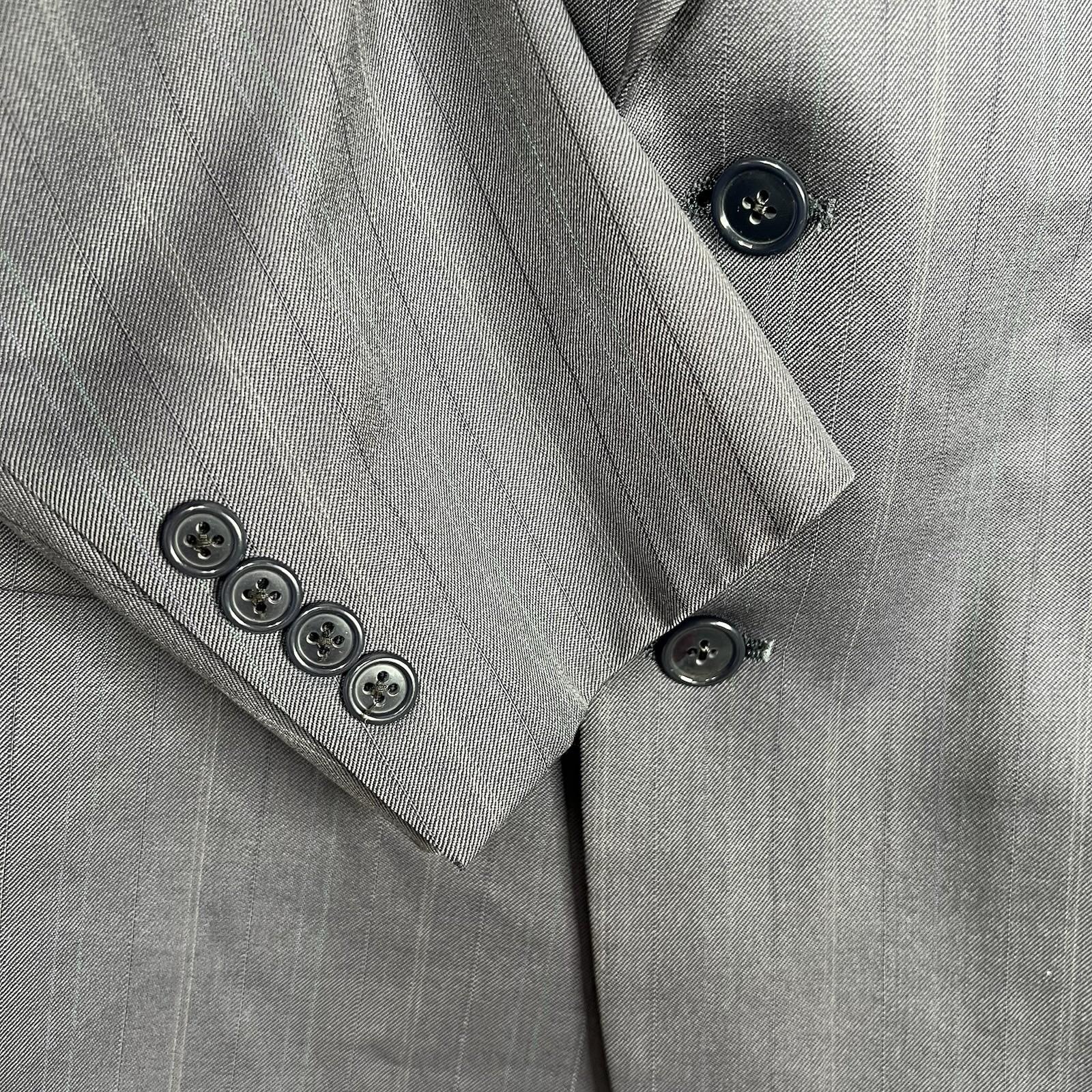 Christian Dior Vintage Men Blazer Size 44R Gray Stripe 2 Button Timeless Preppy