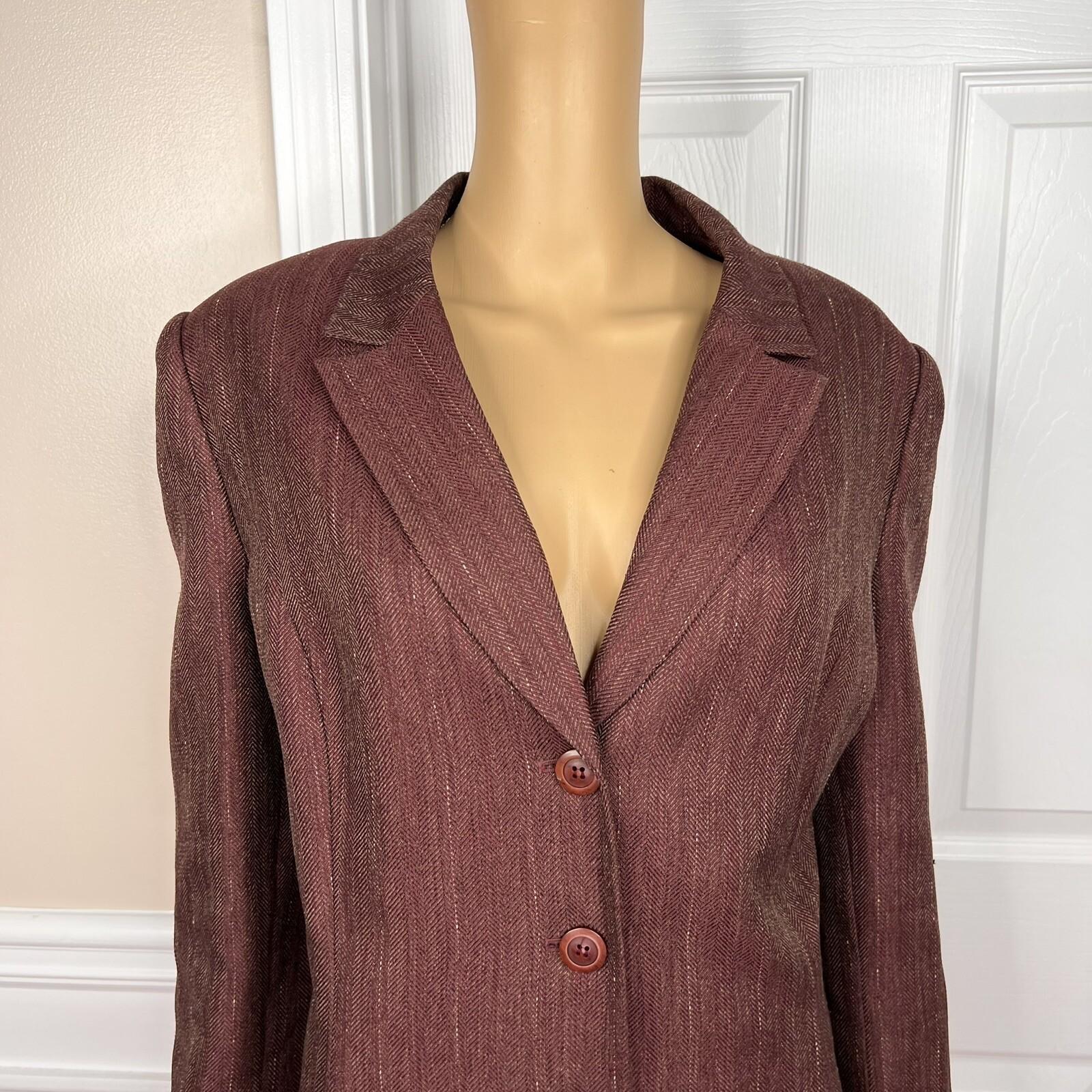 LE SUIT 2PC Burgundy Polyester Mismatch Career Pant ( Size 14) Suit( Size 16)