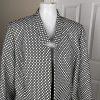 Jones Studio Women Polyester Blazer Size 14W Black White Lined Open Front