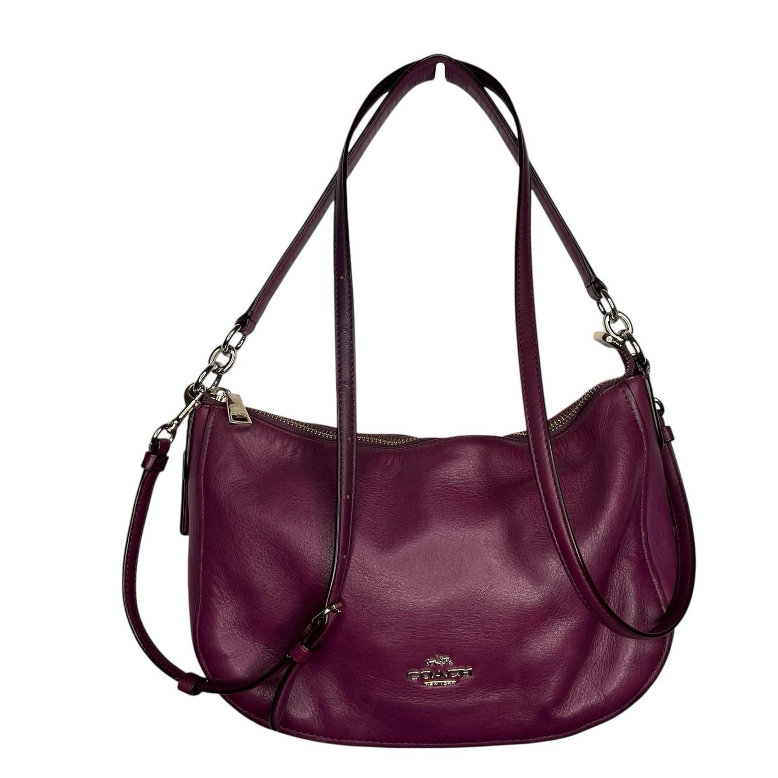 Coach Chelsea Pebble Leather Small Crossbody Shoulder Strap Bag Dark Berry