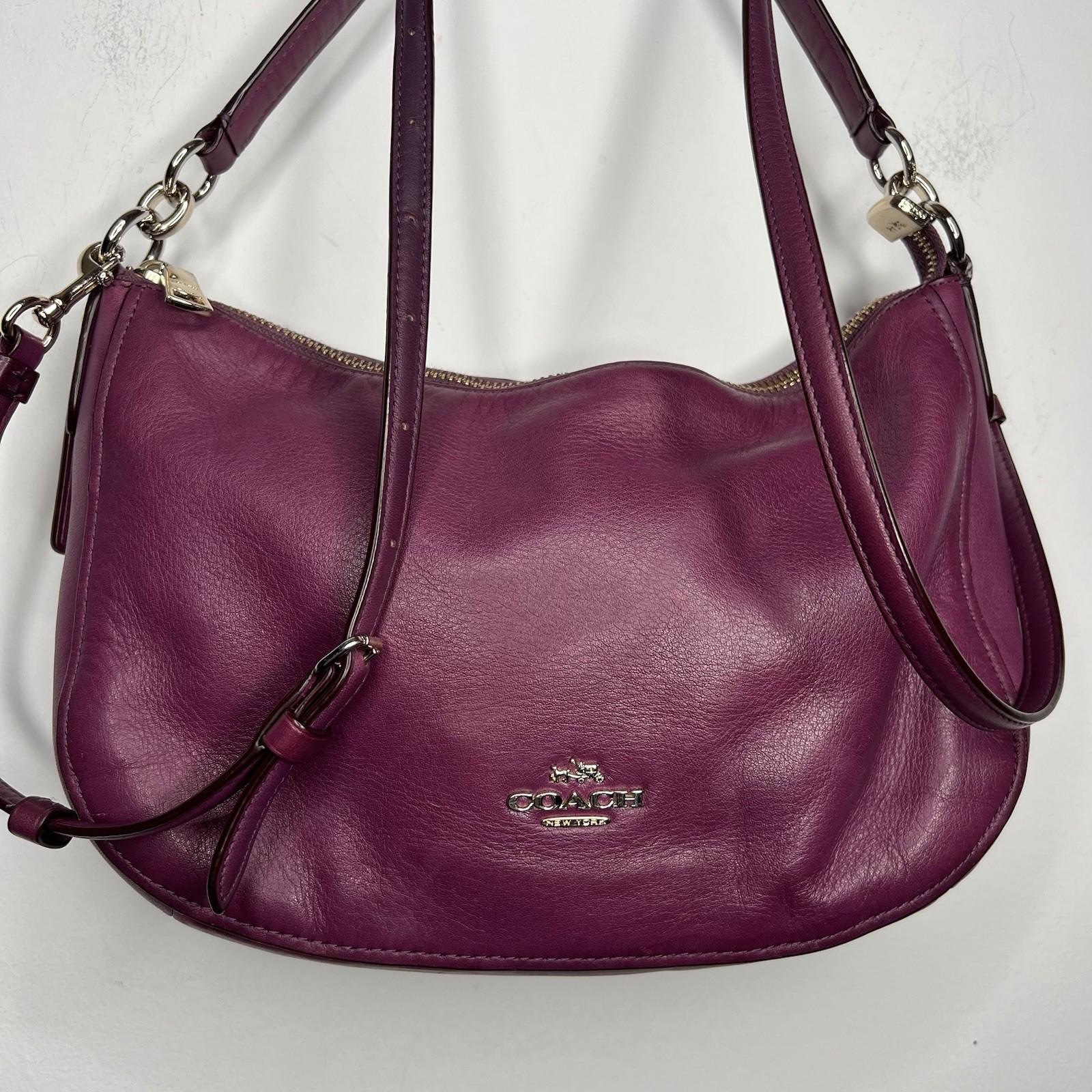 Coach Chelsea Pebble Leather Small Crossbody Shoulder Strap Bag Dark Berry