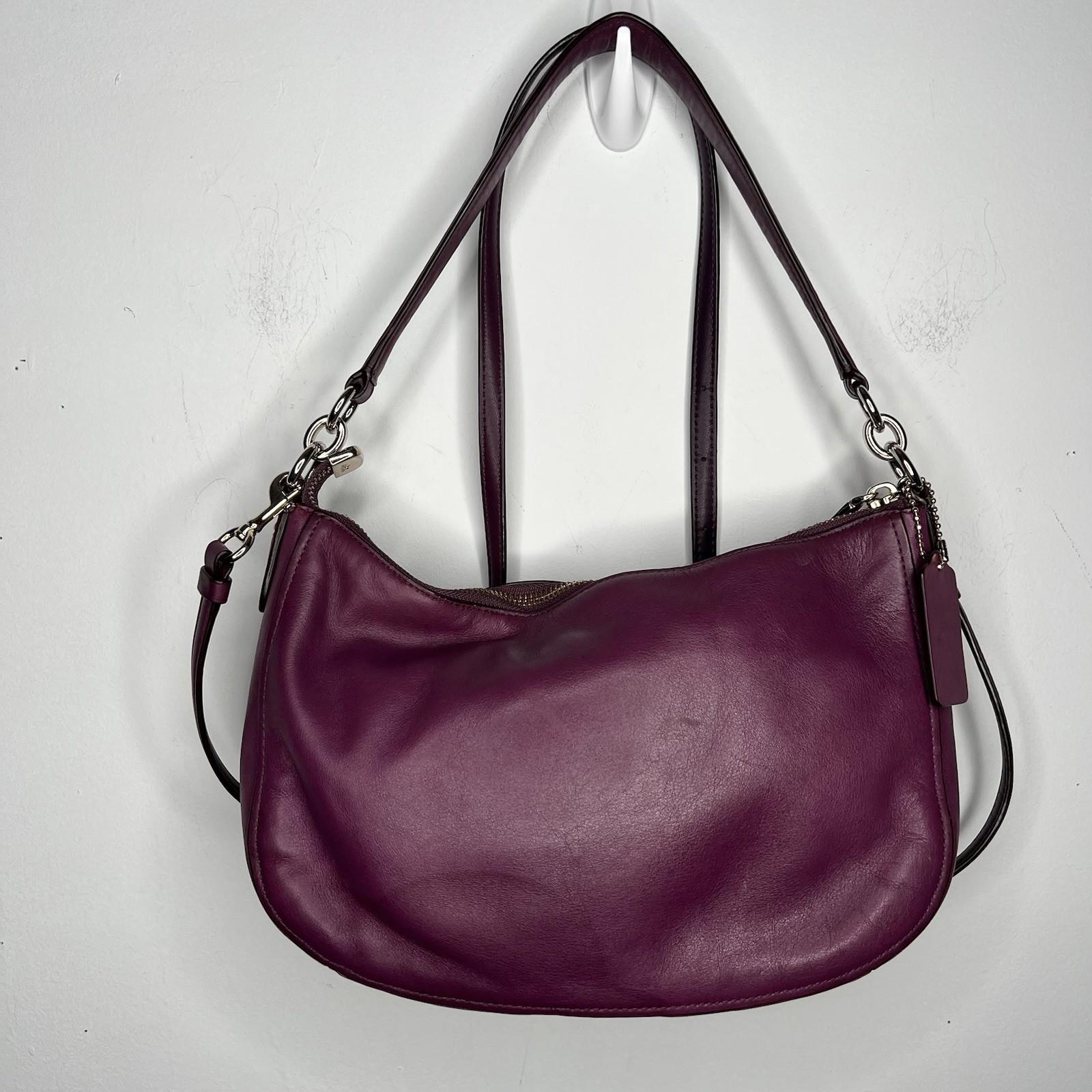 Coach Chelsea Pebble Leather Small Crossbody Shoulder Strap Bag Dark Berry