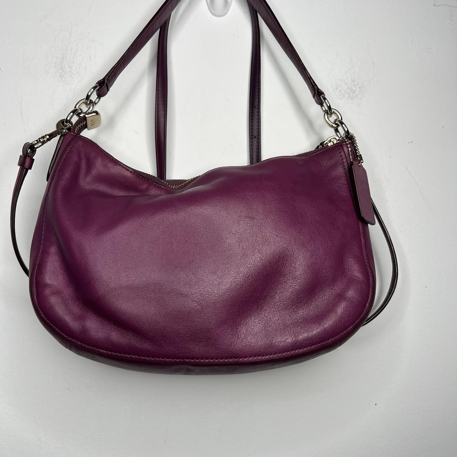 Coach Chelsea Pebble Leather Small Crossbody Shoulder Strap Bag Dark Berry