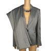 Le Suit Polyester Pant Suit Size 10 Sand Striped Peak Collar Business 2PC New