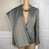 Le Suit Polyester Pant Suit Size 10 Sand Striped Peak Collar Business 2PC New