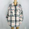 Goldberh Women Faux Fur Ski Jacket Size M plaid Full Zip Stand Up Collar Pockets