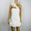 10-271.jpg Fashion Nova Scuba Material Ruffle One shoulder Mini Dress Size M White Stunning