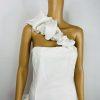 10-273.jpg Fashion Nova Scuba Material Ruffle One shoulder Mini Dress Size M White Stunning