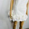 10-275.jpg Fashion Nova Scuba Material Ruffle One shoulder Mini Dress Size M White Stunning