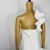 10-279.jpg Fashion Nova Scuba Material Ruffle One shoulder Mini Dress Size M White Stunning