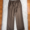 Le Suit Women Polyester Pant Suit Size 4P Brown Lined Shawl Pockets 2PC
