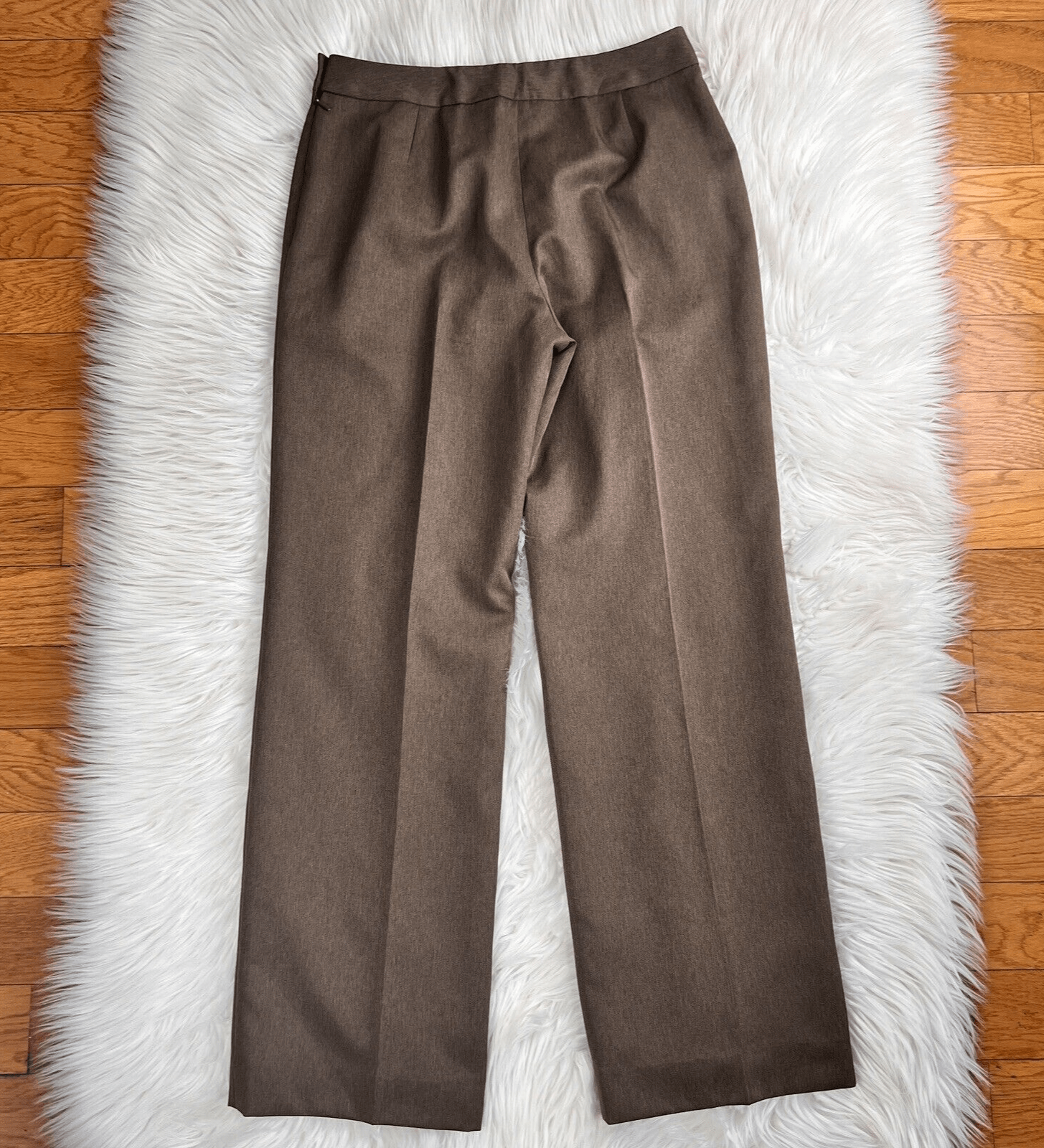 Le Suit Women Polyester Pant Suit Size 4P Brown Lined Shawl Pockets 2PC
