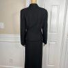 Kasper ASL Polyester Rayon Tuxedo VTG Skirt Suit 10 Black Double Breasted 2PC