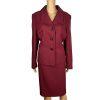 Le Suit Polyester Skirt Suit 14 Twill Bordeaux Shawl Collar Cocktail 2PC New
