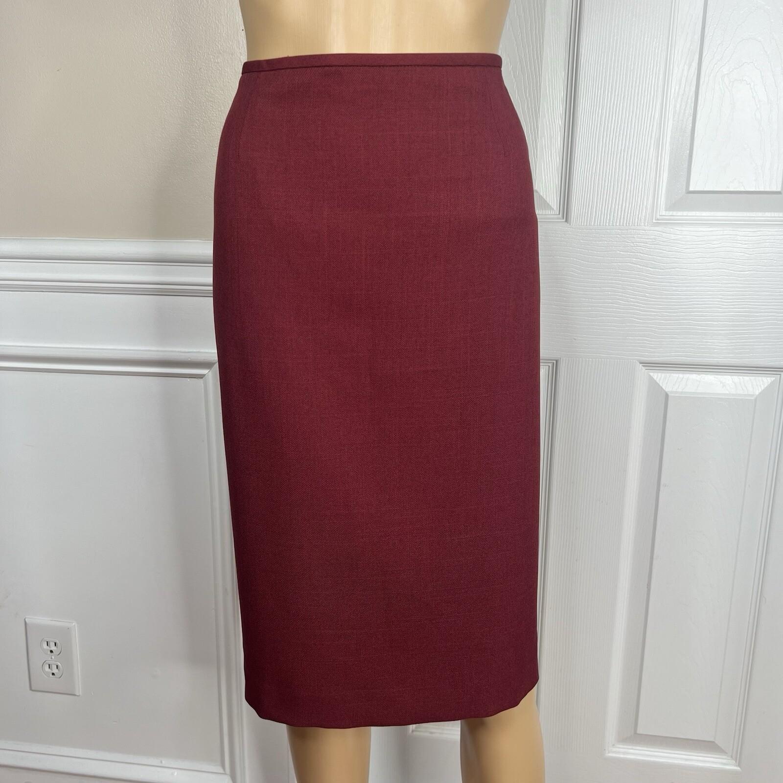 Le Suit Polyester Skirt Suit 14 Twill Bordeaux Shawl Collar Cocktail 2PC New