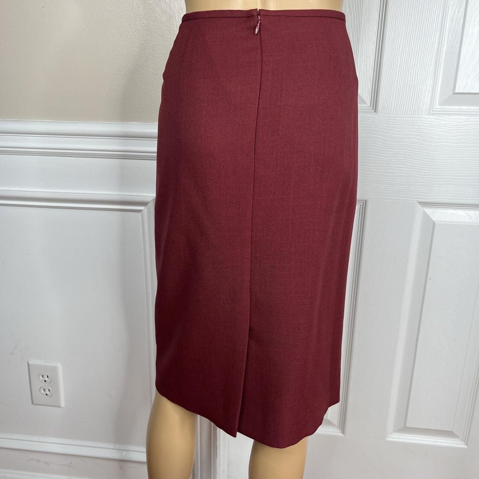 Le Suit Polyester Skirt Suit 14 Twill Bordeaux Shawl Collar Cocktail 2PC New
