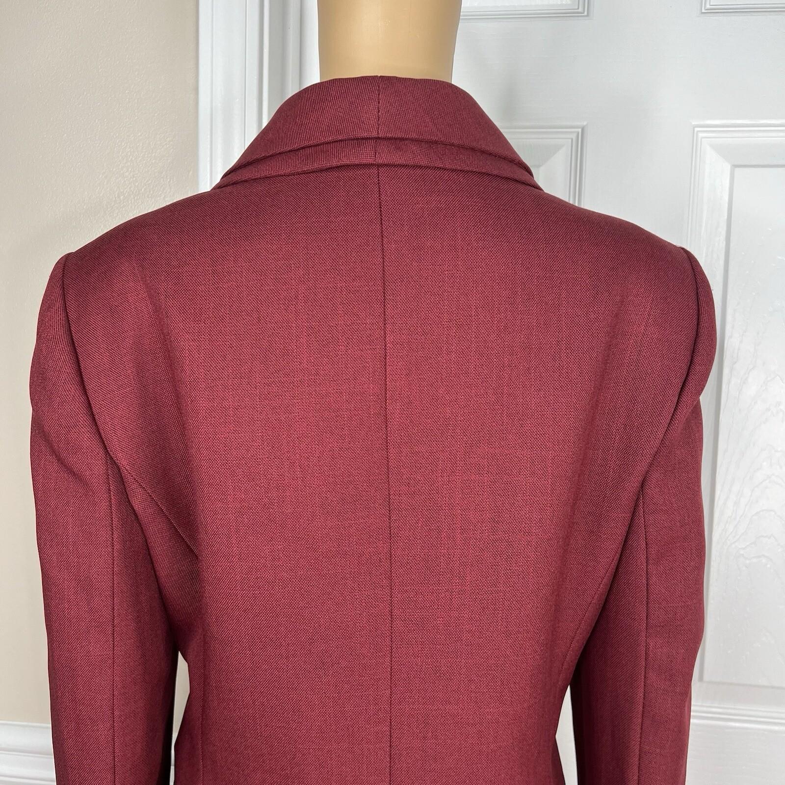 Le Suit Polyester Skirt Suit 14 Twill Bordeaux Shawl Collar Cocktail 2PC New