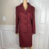 Le Suit Polyester Skirt Suit 14 Twill Bordeaux Shawl Collar Cocktail 2PC New