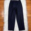 Liz Claiborne Vintage Wool Pant 12 Suit 10 Dark Blue Striped Double Breasted 2PC