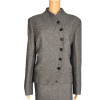 10-4.png New Lauren Ralph Lauren VTG Knit Black Wool Polyamide Ruffle Blazer Suit Size 16