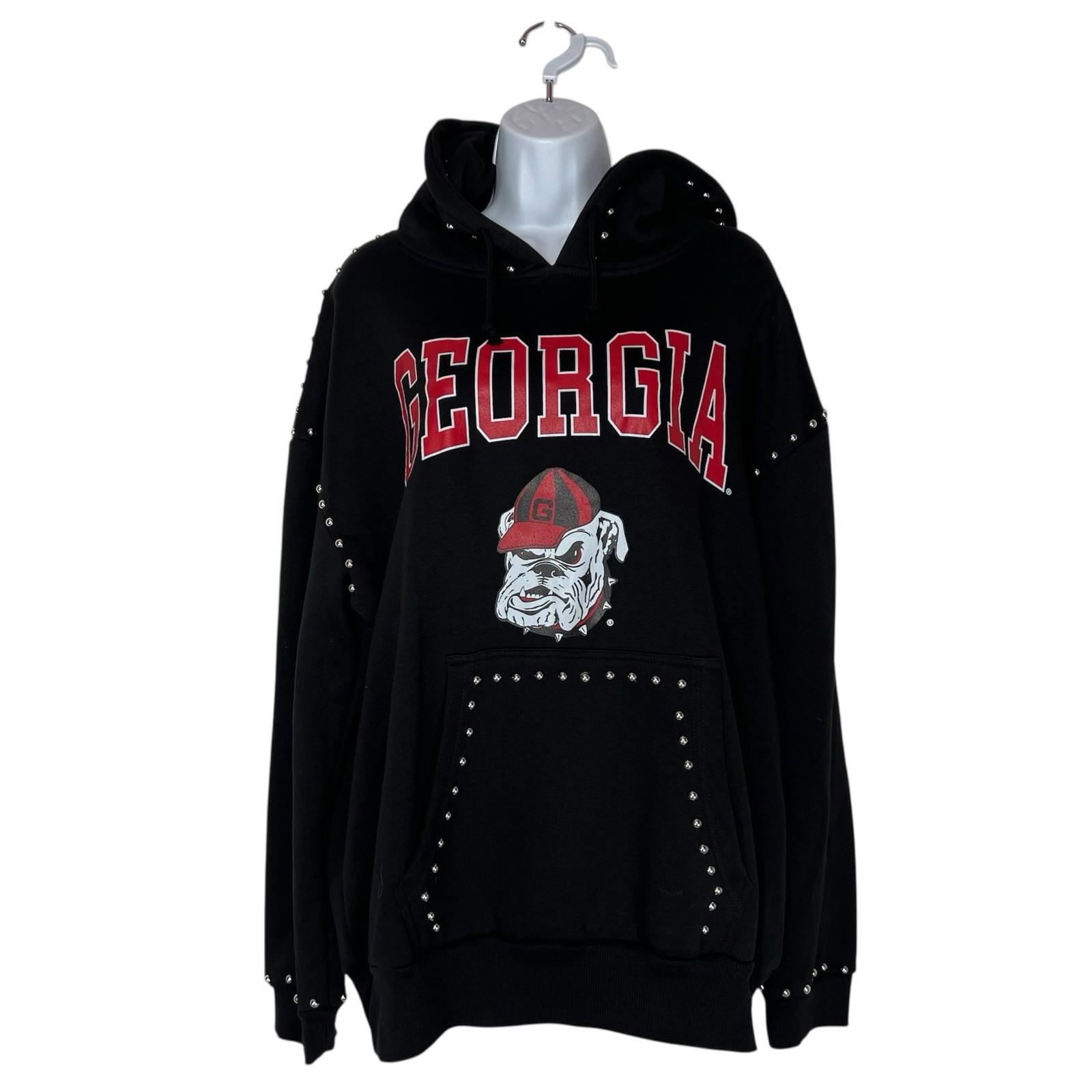 Gameday Couture Women Pullover Size L Black Georgia Bulldogs Studded Hoodie
