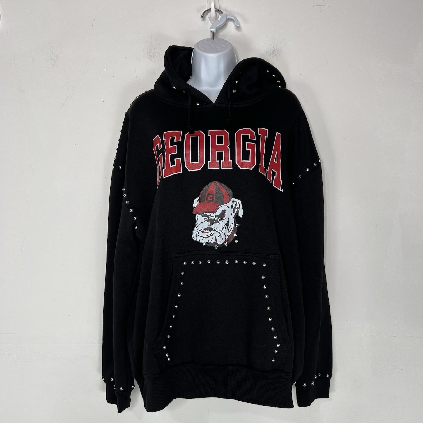 Gameday Couture Women Pullover Size L Black Georgia Bulldogs Studded Hoodie