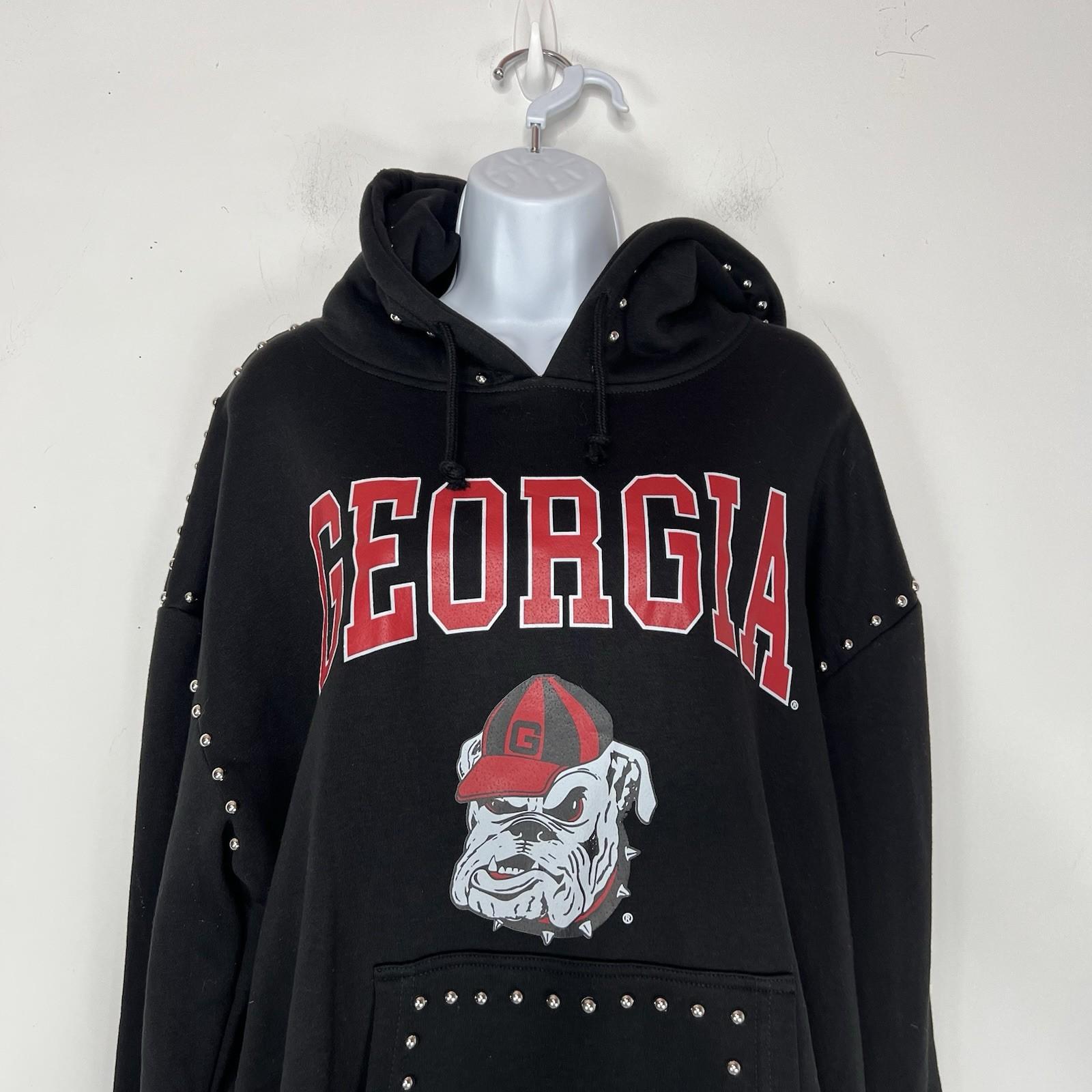Gameday Couture Women Pullover Size L Black Georgia Bulldogs Studded Hoodie