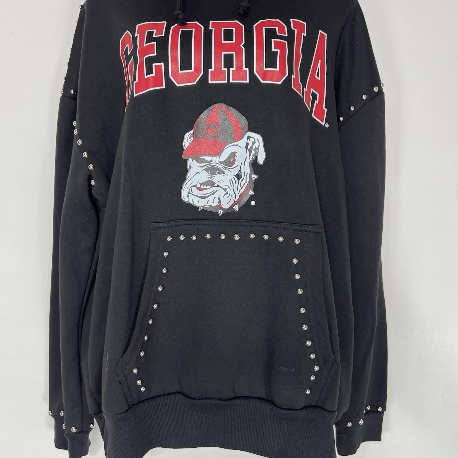 Gameday Couture Women Pullover Size L Black Georgia Bulldogs Studded Hoodie