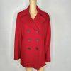 Fleurette Loro Piana 100% Lambswool Pea coat Size 14 Red Double Breasted Power