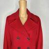 Fleurette Loro Piana 100% Lambswool Pea coat Size 14 Red Double Breasted Power