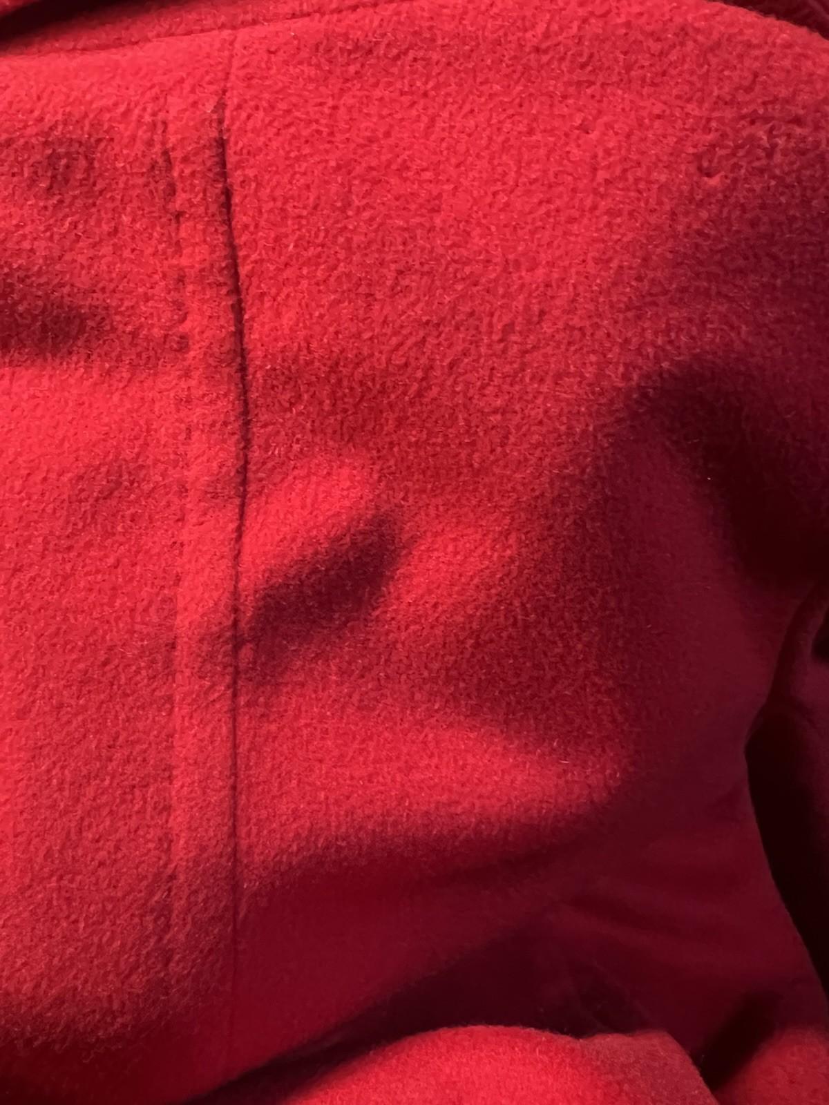 Fleurette Loro Piana 100% Lambswool Pea coat Size 14 Red Double Breasted Power