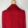 Fleurette Loro Piana 100% Lambswool Pea coat Size 14 Red Double Breasted Power