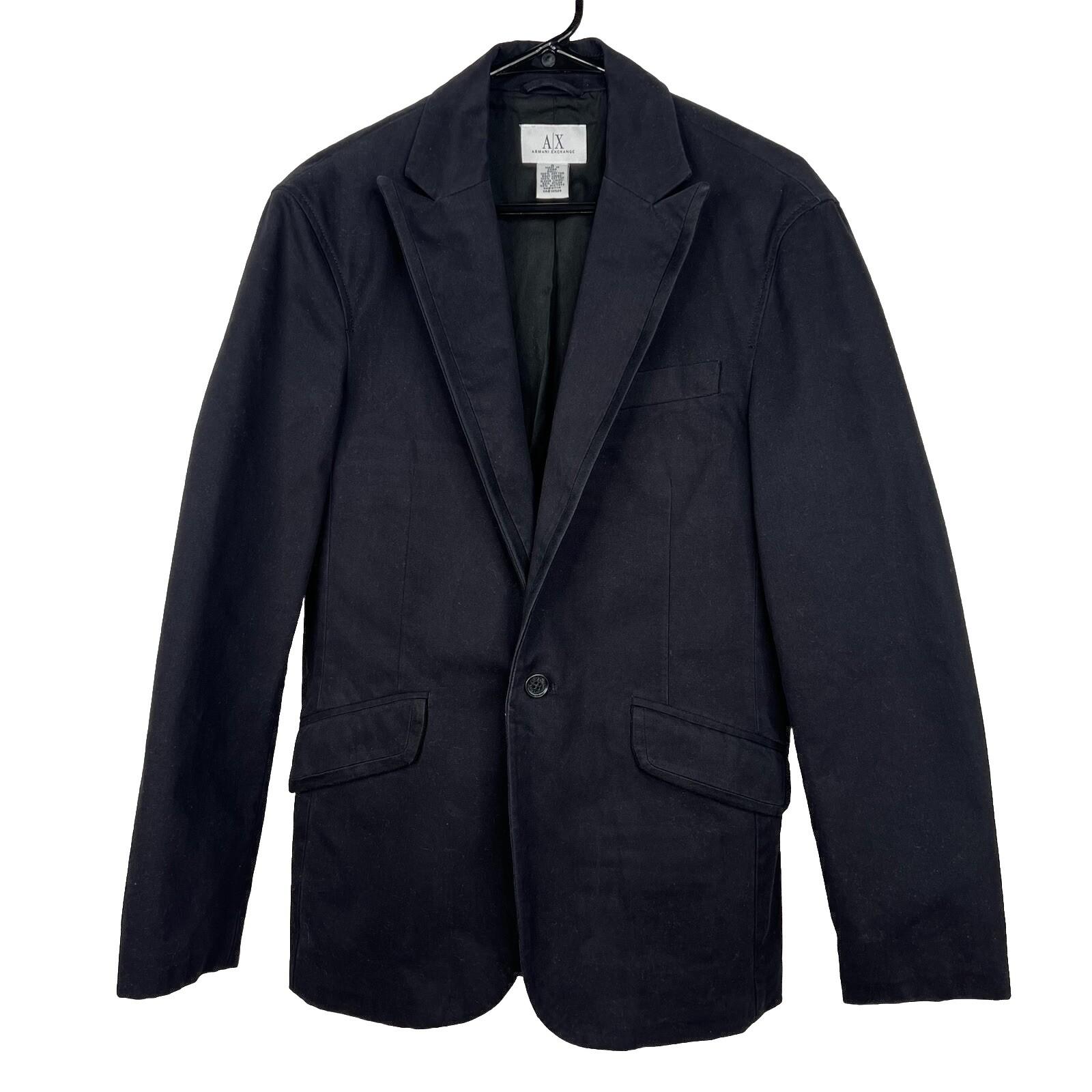 Armani Exchange Vtg Men Cotton Slim Fit Blazer Jacket S Black Denim Like