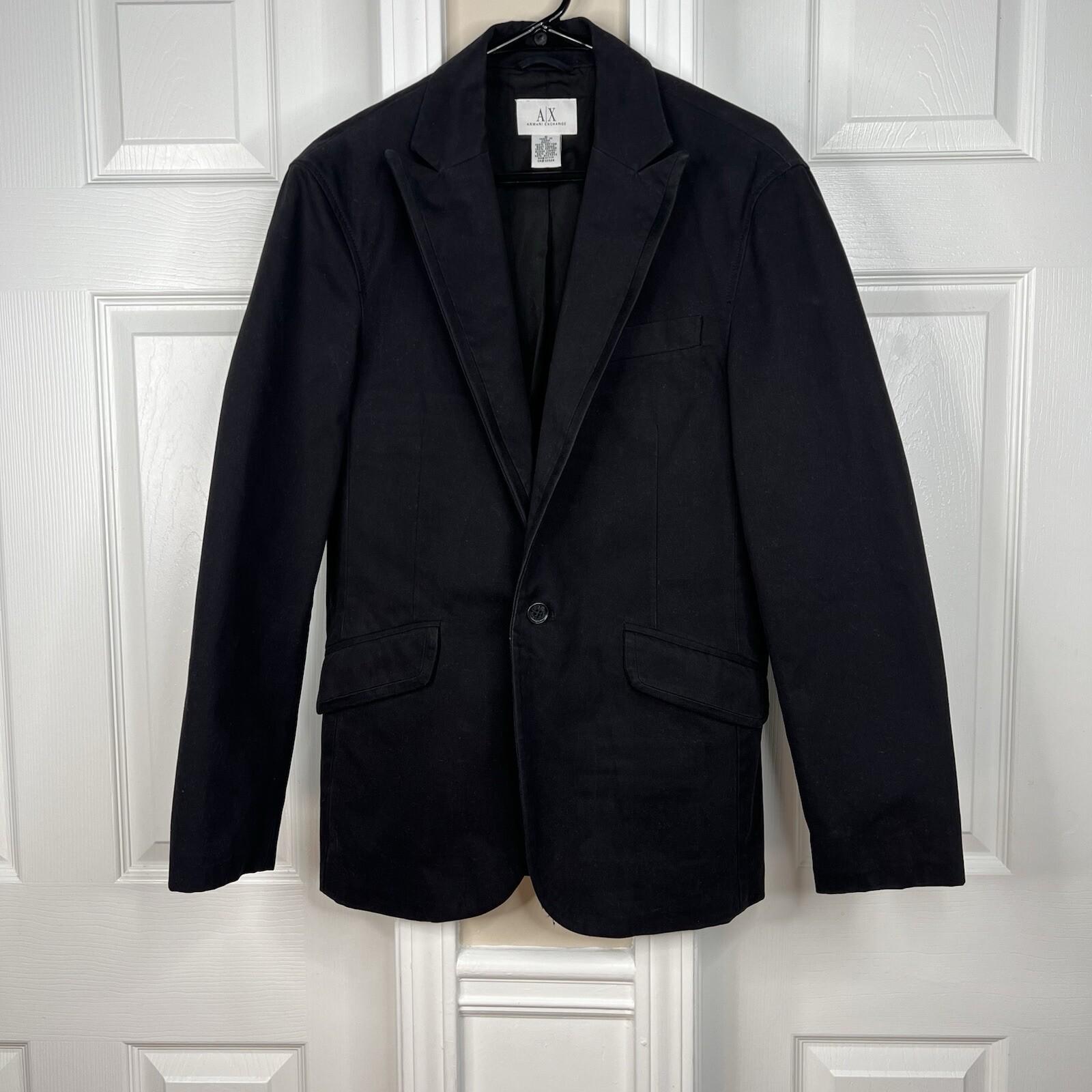 Armani Exchange Vtg Men Cotton Slim Fit Blazer Jacket S Black Denim Like