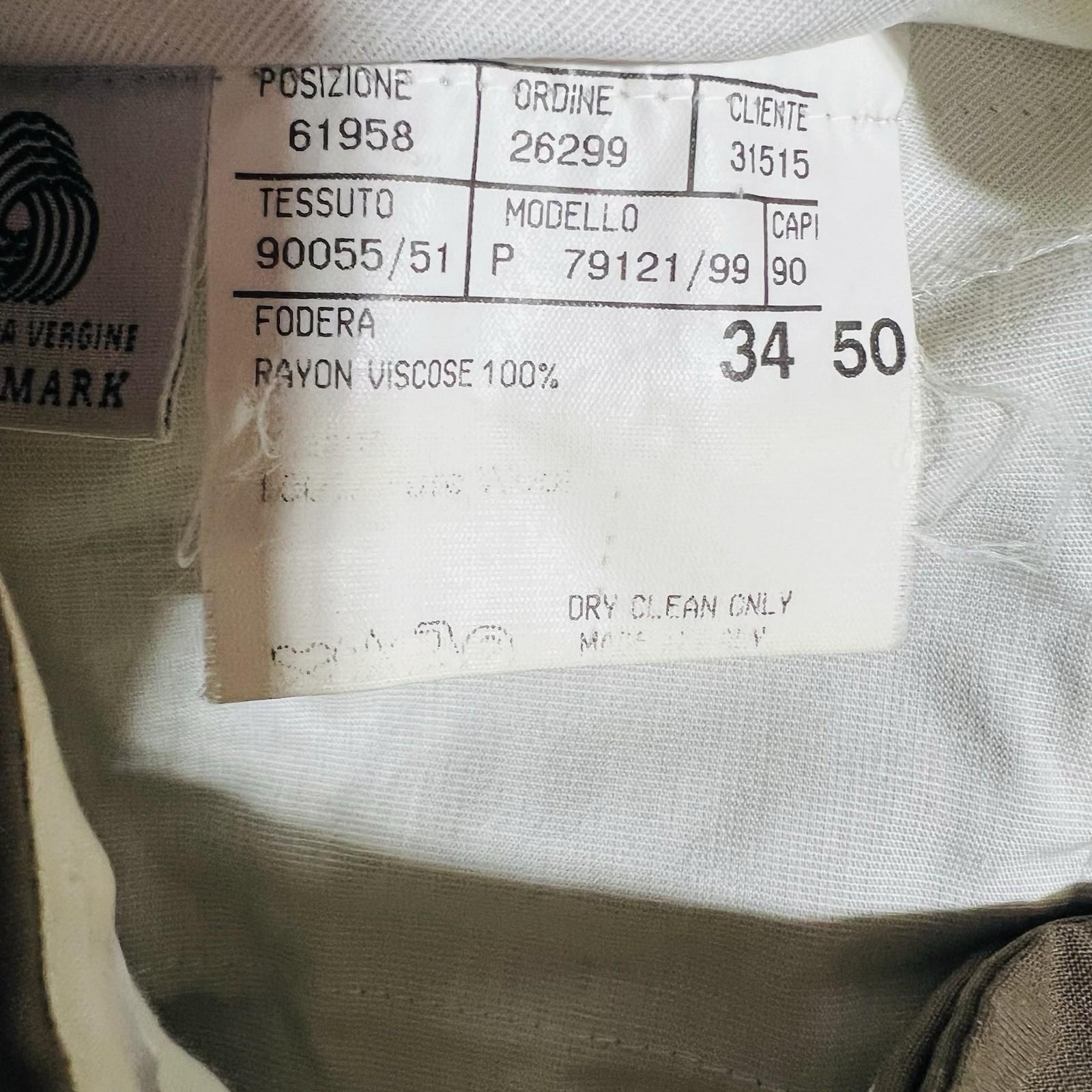 Canali Proposta Pleated Pants Men 34x31 Juniper Pure New Wool Made In Italy