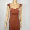Jenny Yoo Collection Velvet Formal Dress Size 10 Terracotta Flounce Off Shoulder