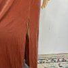 Jenny Yoo Collection Velvet Formal Dress Size 10 Terracotta Flounce Off Shoulder