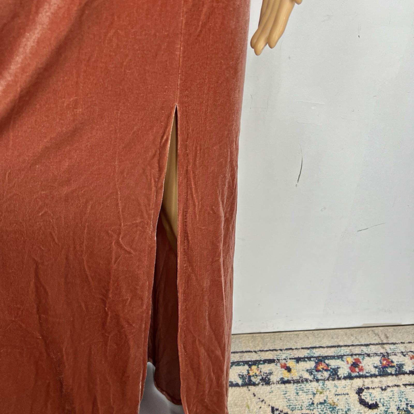 Jenny Yoo Collection Velvet Formal Dress Size 10 Terracotta Flounce Off Shoulder
